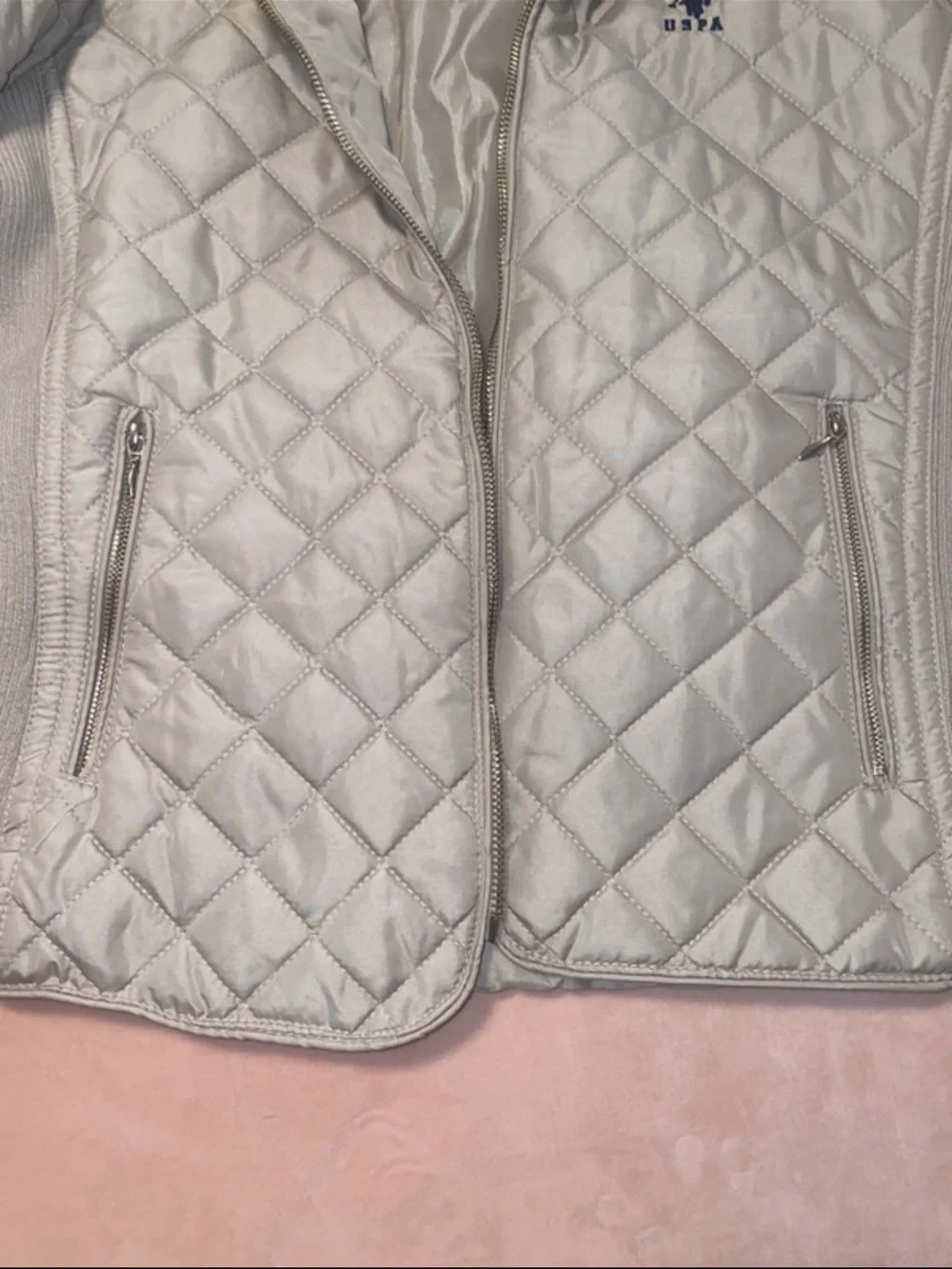 U.S. Polo Assn. Quilted Cream youth Puffer Jacket